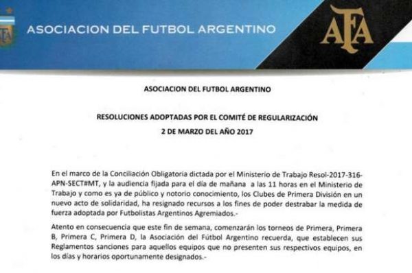 La AFA en pie de guerra: «Quien no se presente recibirá sanciones»